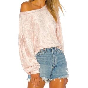 FP WE THE FREE Top S Blush Velvet Milan Layering Dolman Sleeve Bohohemi